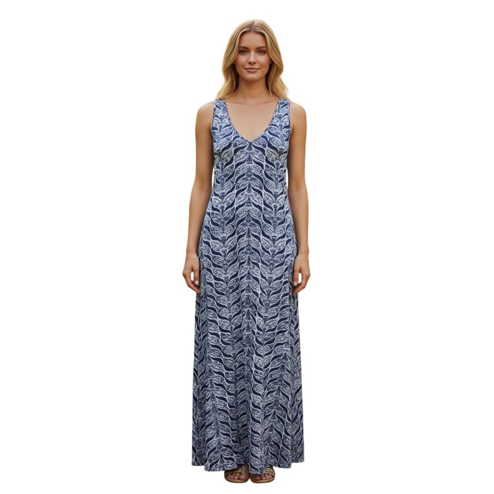 Lilly Pulitzer Blue White Kerri Maxi Dress, medium, coastal, preppy, tropical
